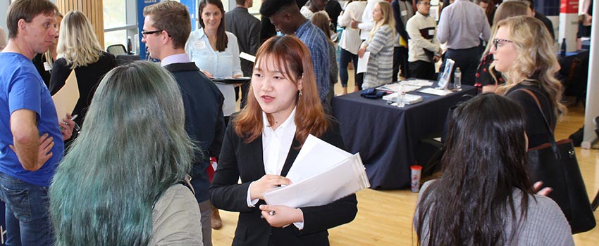 People at career fair.